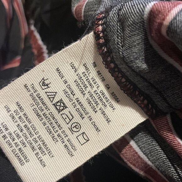 Anthropologie Striped Ankle Tie Jogger Pants Women’s Size Small Black Burgundy - Picture 5 of 6